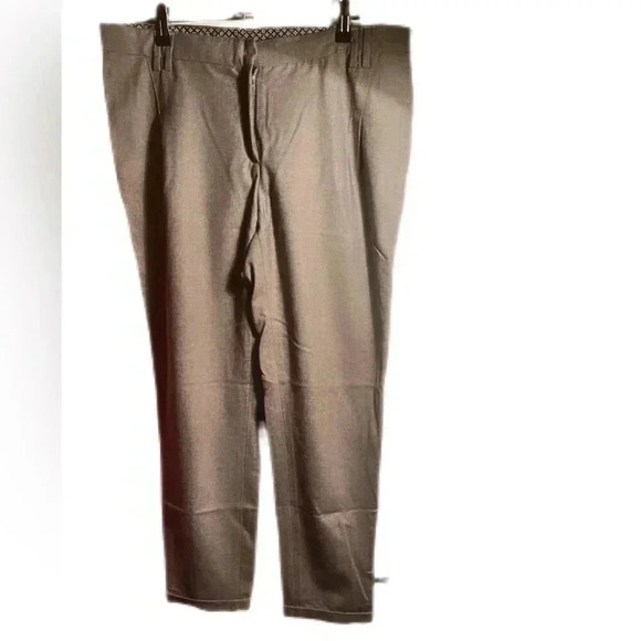 Eleventy grey wool blend trendy work stylish day 2 nite cuffed cropped  pants 44 - Picture 2 of 4